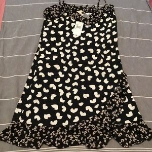 NWT MICHAEL Michael Kors Babydoll Dress Black & White Sz S
